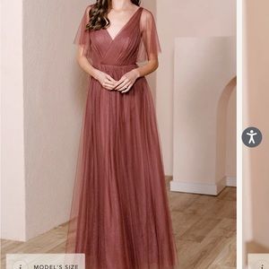 Revelry Thea Tulle Dress - Dusty Blue